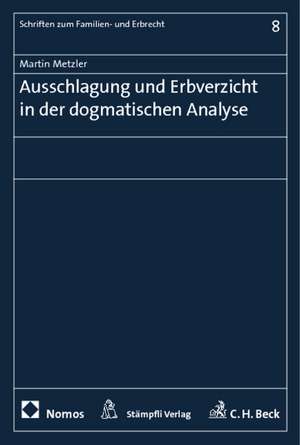 Ausschlagung Und Erbverzicht in Der Dogmatischen Analyse: Studien Zu Staat, Polizei Und Wehrhafter Demokratie de Martin Metzler