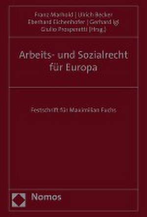 Arbeits- und Sozialrecht für Europa de Franz Marhold