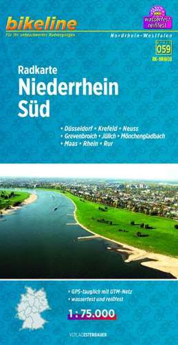 Bikeline Radkarte Niederrhein Süd 1 : 75 000