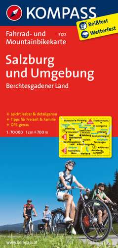 Salzburg und Umgebung - Berchtesgadener Land 1 : 70 000 de KOMPASS-Karten GmbH