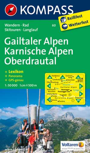 Gailtaler Alpen - Karnische Alpen - Oberdrautal 1 : 50 000 de KOMPASS-Karten GmbH