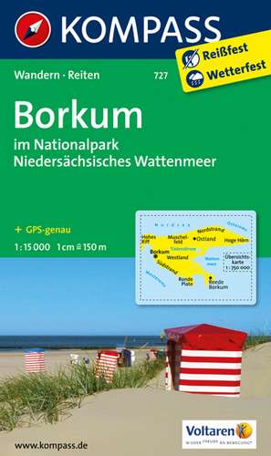 Borkum im Nationalpark Niedersächsisches Wattenmeer 1 : 15 000 de KOMPASS-Karten GmbH