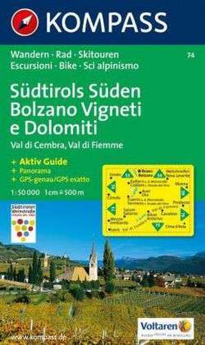 Südtirols Süden - Bolzano Vigneti e Dolomiti - Val di Cembra - Val di Fiemme 1 : 50 000 de KOMPASS-Karten GmbH