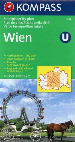 Wien Stadtplan 1 : 15 000 de Kompass-Karten Gmbh