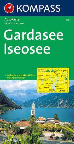 KOMPASS Autokarte Gardasee, Iseosee 1:125.000 de Kompass-Karten Gmbh