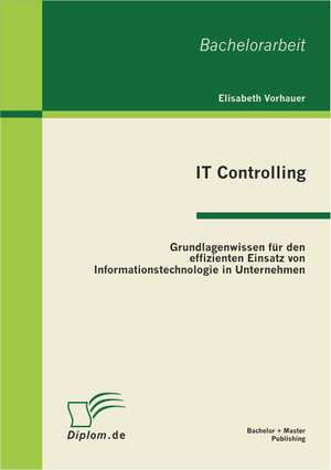 It Controlling: Grundlagenwissen Fur Den Effizienten Einsatz Von Informationstechnologie in Unternehmen de Elisabeth Vorhauer