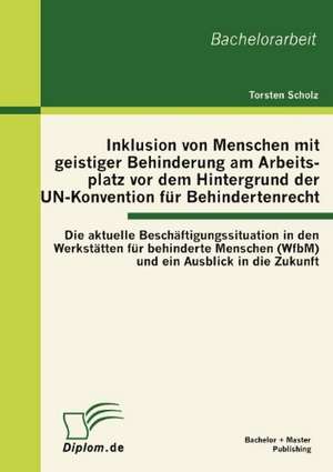 Inklusion Von Menschen Mit Geistiger Behinderung Am Arbeitsplatz VOR Dem Hintergrund Der Un-Konvention Fur Behindertenrecht: Die Aktuelle Besch Ftigun de Torsten Scholz