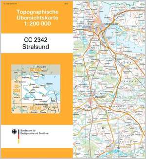 Topographische Übersichtskarte CC2342 Stralsund 1 : 200 000