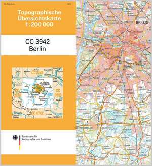 Topographische Übersichtskarte CC3942 Berlin 1 : 200 000