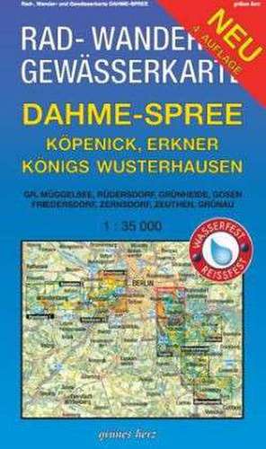 Rad-, Wander- und Gewässerkarte Dahme-Spree: Köpenick, Erkner, Königs Wusterhausen 1:35.000 de Lutz Gebhardt