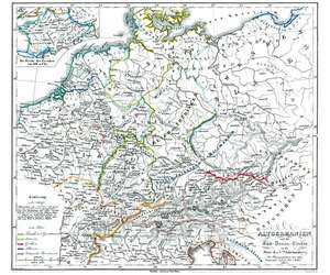 Historische Karte: DEUTSCHLAND - ALTGERMANIEN, um 450 (Plano 69 x 59 cm) de Bruno Hassenstein