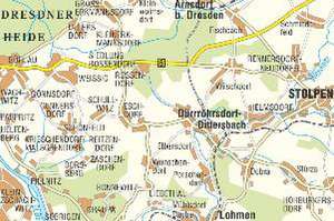 Schönfelder Hochland zwischen Dresden und Stolpen 1 : 25 000