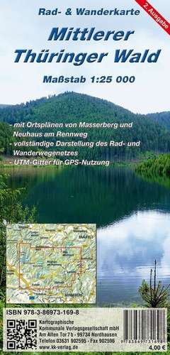 Mittlerer Thüringer Wald de Kkv Kartographische Kommunale Verlagsgesellschaft Mbh
