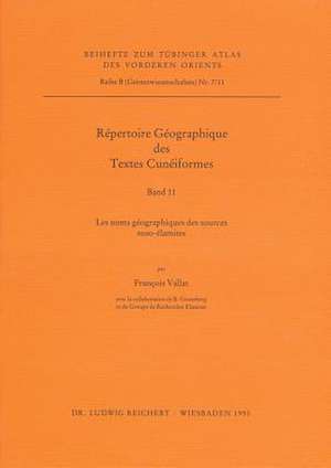 Repertoire Geographique Des Textes Cuneiformes de Francois Vallat