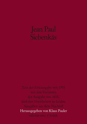 Siebenkäs de Jean Paul