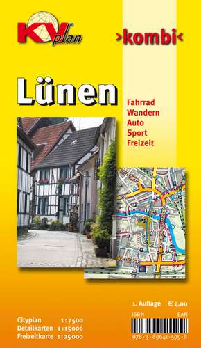 Lünen, KVplan, Radkarte/Wanderkarte/Stadtplan, 1:25.000 / 1:15.000 / 1:7.500