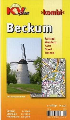 Beckum, KVplan, Radkarte/Wanderkarte/Stadtplan, 1:25.000 / 1:15.000 / 1:5.000