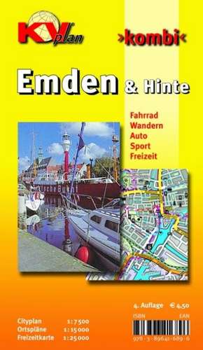 Emden, KVplan, Radkarte/Freizeitkarte/Stadtplan, 1:30.000 / 1:15.000