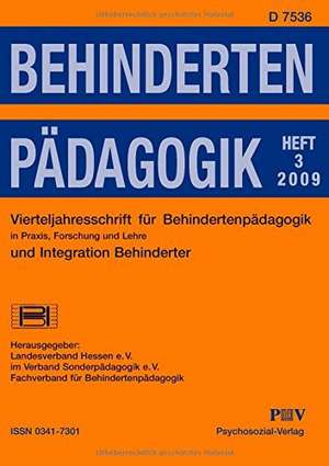 Behindertenpädagogik - Vierteljahresschrift für Behindertenpädagogik und Integration Behinderter in Praxis, Forschung und Lehre de vds Landesverband Hessen e. V. im Verband Deutscher Sonderschulen, Fachverband für Behindertenpädagogik