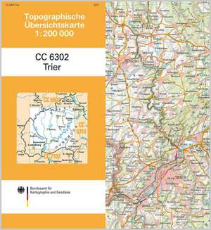 Topographische Übersichtskarte CC6302 Trier 1 : 200 000