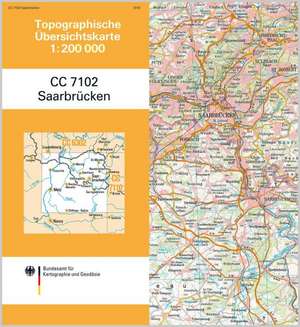 Topographische Übersichtskarte CC7102 Saarbrücken 1 : 200 000