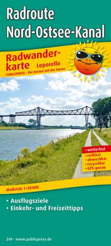 Radwanderkarte Radroute Nord-Ostsee-Kanal 1 : 50 000