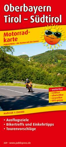 Motorradkarte Oberbayern - Tirol - Südtirol 1 : 250 000