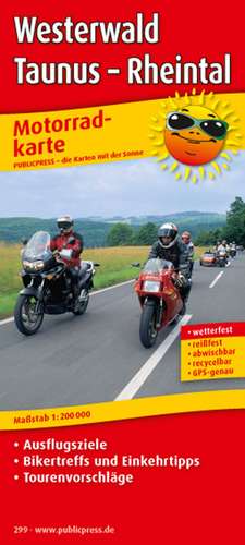 Motorradkarte Westerwald - Taunus - Rheintal 1 : 200 000