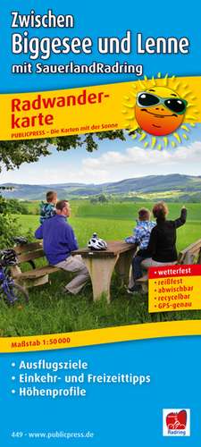 Radwanderkarte Biggesee und Lenne 1 : 50 000