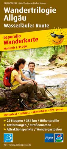 Wanderkarte Wandertrilogie Allgäu - Wasserläufer 1 : 35 000