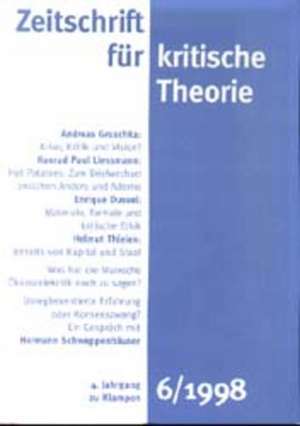 Zeitschrift für kritische Theorie 06 de Gerhard Schweppenhäuser