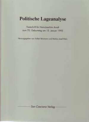 Politische Lageanalyse de Hans-Joachim Arndt