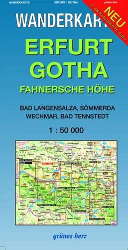 Wanderkarte Erfurt, Gotha 1:50.000 de Lutz Gebhardt