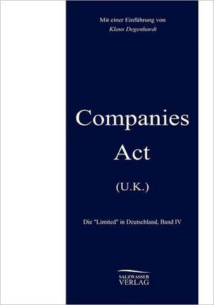 Companies Act U.K. de Klaus Degenhardt