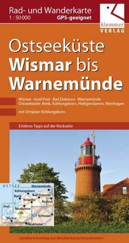 Rad- und Wanderkarte Ostseeküste Wismar bis Warnemünde 1 : 40 000 de Christian Kuhlmann