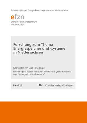 Forschung zum Thema Energiespeicher und -systeme in Niedersachsen. Kompetenzen und Potenziale. Ein Beitrag des Niedersächsischen Arbeitskreises ¿Forschungskonzept Energiespeicher und -systeme¿ de Katrin Beyer