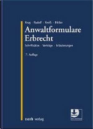 Anwaltformulare Erbrecht de Walter Krug