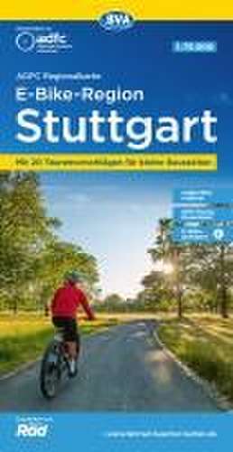 ADFC-Regionalkarte E-Bike-Region Stuttgart, 1:75.000, mit Tagestourenvorschlägen, reiß- und wetterfest, GPS-Tracks Download de Allgemeiner Deutscher Fahrrad-Club e. V. (ADFC)