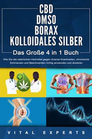 CBD | DMSO | BORAX | KOLLOIDALES SILBER - Das Große 4 in 1 Buch: Wie Sie die natürlichen Heilmittel gegen diverse Krankheiten, chronische Schmerzen und Beschwerden richtig anwenden und dosieren de Vital Experts