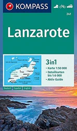 KOMPASS Wanderkarte 241 Lanzarote 1:50.000 de Kompass-Karten Gmbh