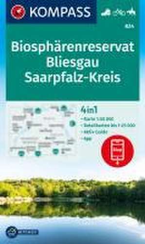 KOMPASS Wanderkarte 824 Biosphärenreservat Bliesgau & Saarpfalz-Kreis 1:25.000