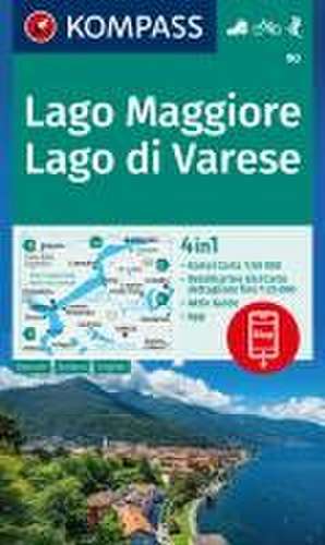 KOMPASS Wanderkarte 90 Lago Maggiore, Lago di Varese 1:50.000