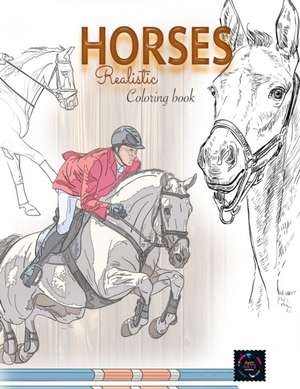 Realistic horses coloring book de Happy Arts Coloring