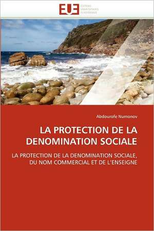 La Protection de La Denomination Sociale: Une Approche de Construction D''Applications de Abdourofe Numonov