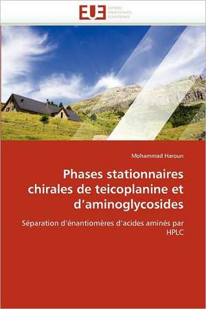 Phases Stationnaires Chirales de Teicoplanine Et D'Aminoglycosides: Une Evaluation Du Modele Riskmetrics de Mohammad Haroun