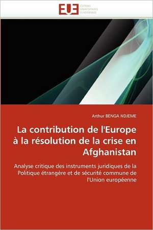 La contribution de l'Europe à la résolution de la crise en Afghanistan de Arthur BENGA NDJEME