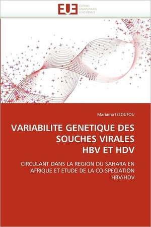 VARIABILITE GENETIQUE DES SOUCHES VIRALES HBV ET HDV de Mariama Issoufou