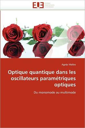 Optique Quantique Dans Les Oscillateurs Parametriques Optiques: Reparametrage de Stics de Agnès Maître