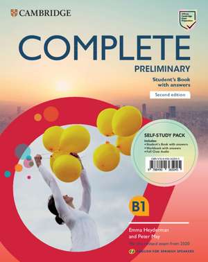 Complete Preliminary Self-study pack (Student's Book with answers and Workbook with answers and Class Audio) English for Spanish Speakers de Emma Heyderman