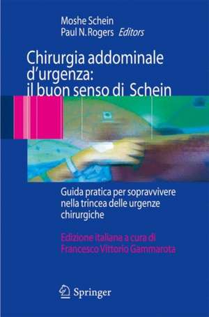 Chirurgia addominale d'urgenza: il buon senso di Schein: Guida pratica per sopravvivere nella trincea delle urgenze chirurgiche de Moshe Schein